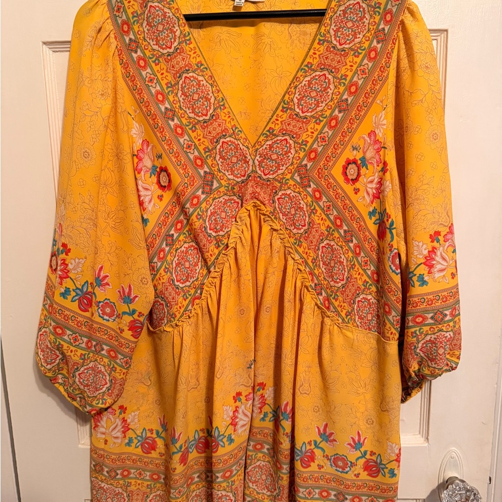 Rose & Olive Sunlit Floral Top, 1x but runs big